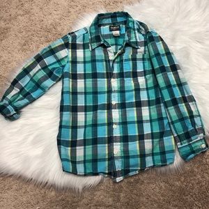 Boys Plaid Button Down Shirt,  size 7